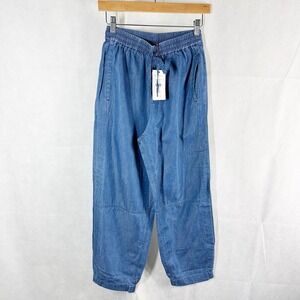 Whistles Lucy Chambray Barrel Trouser Blue